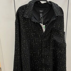 Forever 21 Black Men’s Distressed Tweed Shirt
